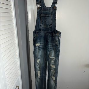 Faded Dark Blue Overalls